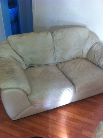 Leather suite upholstery cleaning before